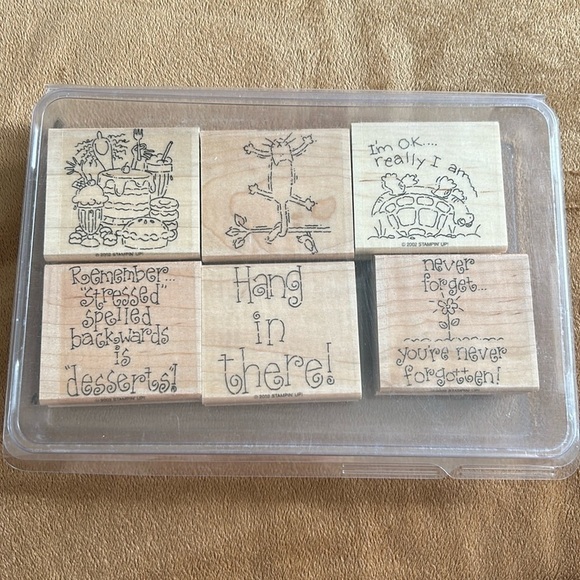 Stampin' Up! 2002 Hang in There Stamp Set of 6 Stamps - Picture 1 of 3